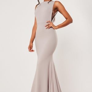 Gray Sleeveless Low Back Maxi Dress by Missguided